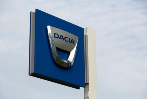 A logo sign outside of an Automobile Dacia vehicle dealership in Amsterdam, Netherlands on October 3, 2015.